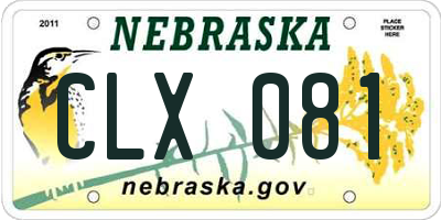 NE license plate CLX081