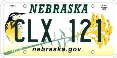 NE license plate CLX121