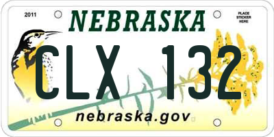 NE license plate CLX132