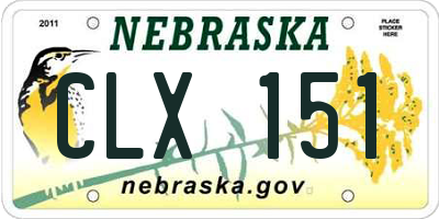 NE license plate CLX151
