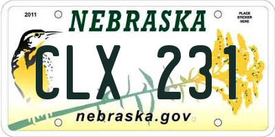 NE license plate CLX231