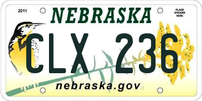 NE license plate CLX236