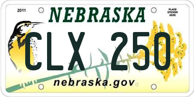 NE license plate CLX250