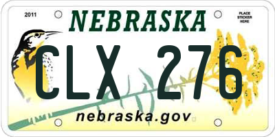 NE license plate CLX276
