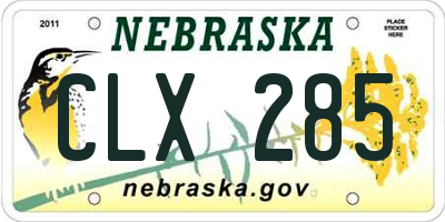 NE license plate CLX285