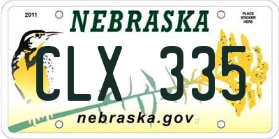 NE license plate CLX335