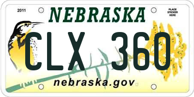 NE license plate CLX360