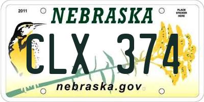 NE license plate CLX374