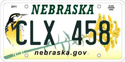 NE license plate CLX458