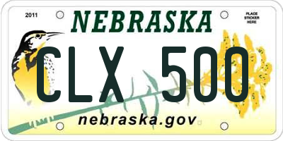 NE license plate CLX500