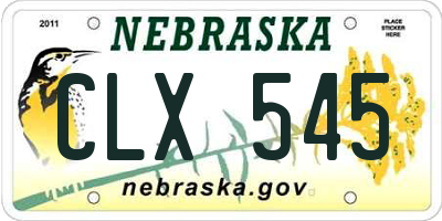 NE license plate CLX545