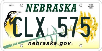 NE license plate CLX575