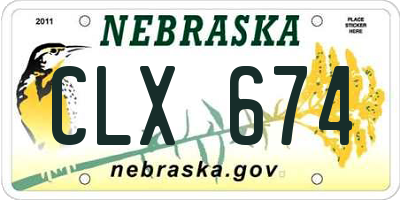 NE license plate CLX674