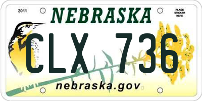 NE license plate CLX736
