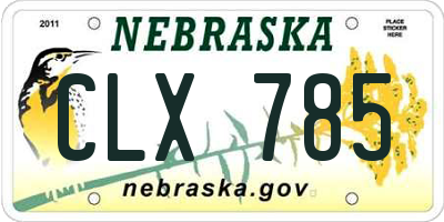NE license plate CLX785