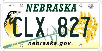 NE license plate CLX827