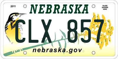NE license plate CLX857