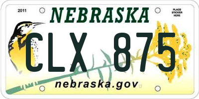 NE license plate CLX875
