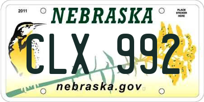 NE license plate CLX992