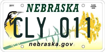 NE license plate CLY011