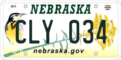 NE license plate CLY034