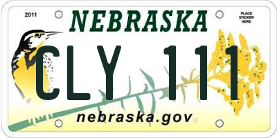 NE license plate CLY111