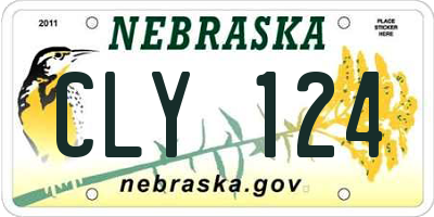 NE license plate CLY124