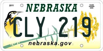 NE license plate CLY219