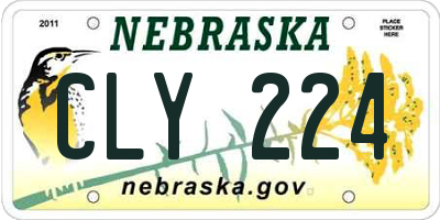 NE license plate CLY224