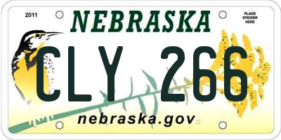 NE license plate CLY266
