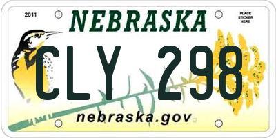 NE license plate CLY298