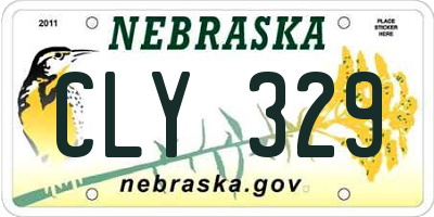NE license plate CLY329