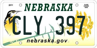 NE license plate CLY397