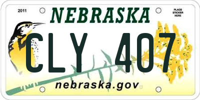 NE license plate CLY407