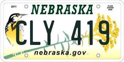 NE license plate CLY419