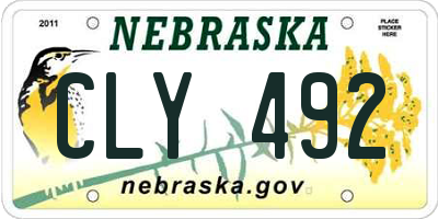 NE license plate CLY492