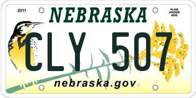 NE license plate CLY507