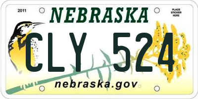 NE license plate CLY524