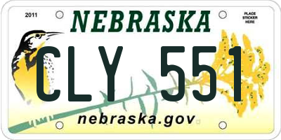 NE license plate CLY551