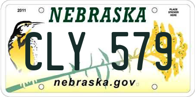 NE license plate CLY579