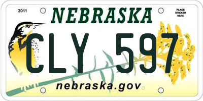 NE license plate CLY597
