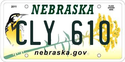 NE license plate CLY610