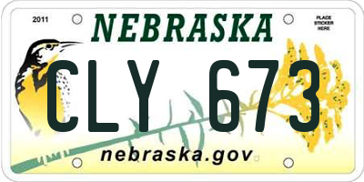 NE license plate CLY673