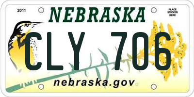 NE license plate CLY706