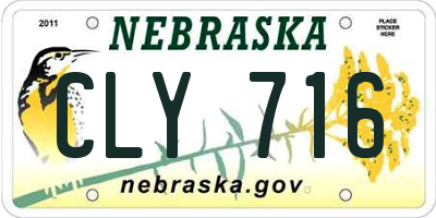 NE license plate CLY716