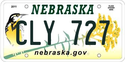 NE license plate CLY727
