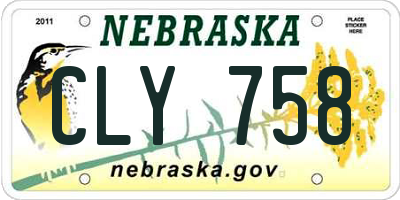 NE license plate CLY758