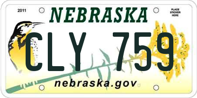 NE license plate CLY759