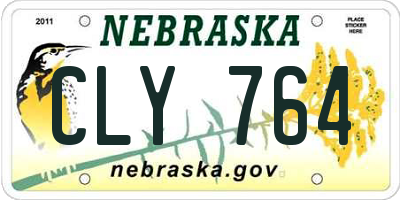 NE license plate CLY764