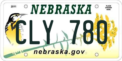 NE license plate CLY780